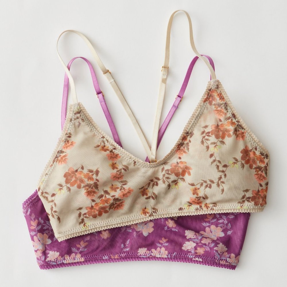 🎉LAST CHANCE🎉 FREE PEOPLE Printed Hide & Seek Bralette / Sage Combo - Picture 7 of 8